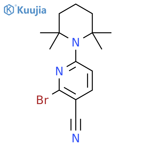 2-Bromo-6-(2,2,6,6-tetramethylpiperidin-1-yl)pyridine-3-carbonitrile structure