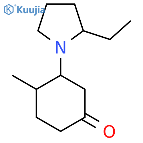 3-(2-Ethylpyrrolidin-1-yl)-4-methylcyclohexan-1-one structure