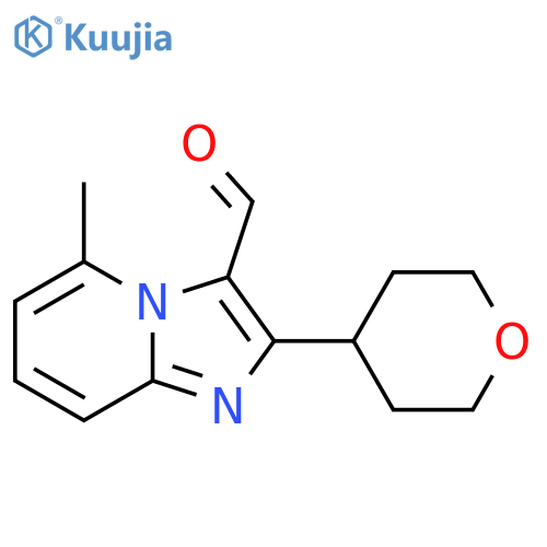 5-methyl-2-(oxan-4-yl)imidazo1,2-apyridine-3-carbaldehyde structure