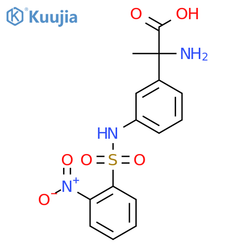 2-Amino-2-[3-(2-nitrobenzenesulfonamido)phenyl]propanoic acid structure
