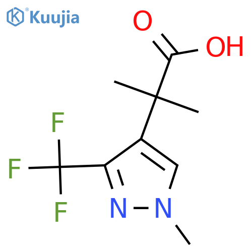 2-methyl-2-1-methyl-3-(trifluoromethyl)-1H-pyrazol-4-ylpropanoic acid structure