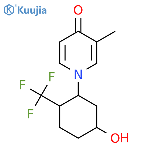 1-[5-Hydroxy-2-(trifluoromethyl)cyclohexyl]-3-methyl-1,4-dihydropyridin-4-one structure
