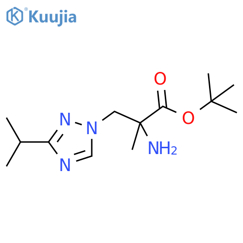 tert-butyl 2-amino-2-methyl-3-3-(propan-2-yl)-1H-1,2,4-triazol-1-ylpropanoate structure
