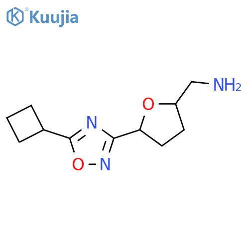 [5-(5-Cyclobutyl-1,2,4-oxadiazol-3-yl)oxolan-2-yl]methanamine structure