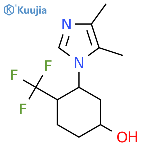 3-(4,5-dimethyl-1H-imidazol-1-yl)-4-(trifluoromethyl)cyclohexan-1-ol structure