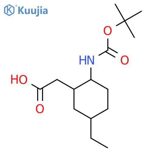 2-(2-{[(Tert-butoxy)carbonyl]amino}-5-ethylcyclohexyl)acetic acid structure