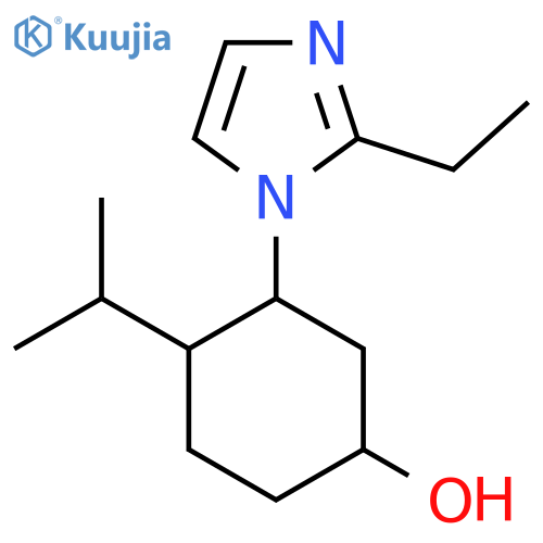 3-(2-ethyl-1H-imidazol-1-yl)-4-(propan-2-yl)cyclohexan-1-ol structure