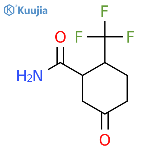 5-Oxo-2-(trifluoromethyl)cyclohexane-1-carboxamide structure