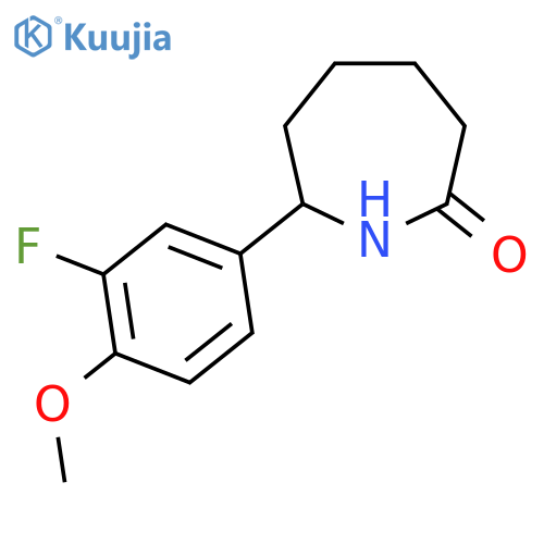 7-(3-Fluoro-4-methoxyphenyl)azepan-2-one structure