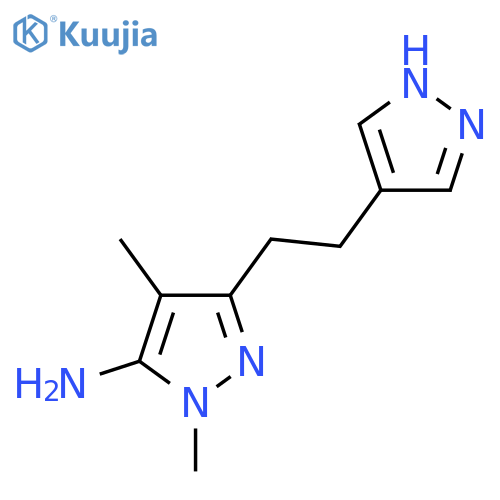 1,4-dimethyl-3-[2-(1H-pyrazol-4-yl)ethyl]-1H-pyrazol-5-amine structure