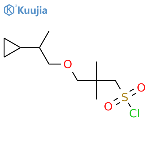 3-(2-cyclopropylpropoxy)-2,2-dimethylpropane-1-sulfonyl chloride structure