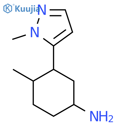 4-methyl-3-(1-methyl-1H-pyrazol-5-yl)cyclohexan-1-amine structure