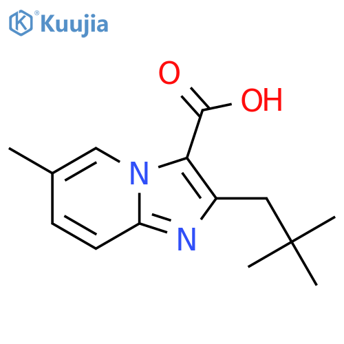 2-(2,2-dimethylpropyl)-6-methylimidazo1,2-apyridine-3-carboxylic acid structure