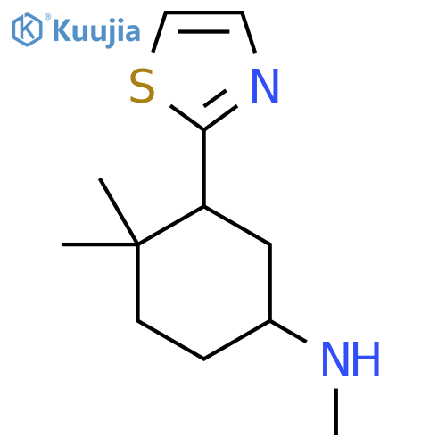 N,4,4-trimethyl-3-(1,3-thiazol-2-yl)cyclohexan-1-amine structure