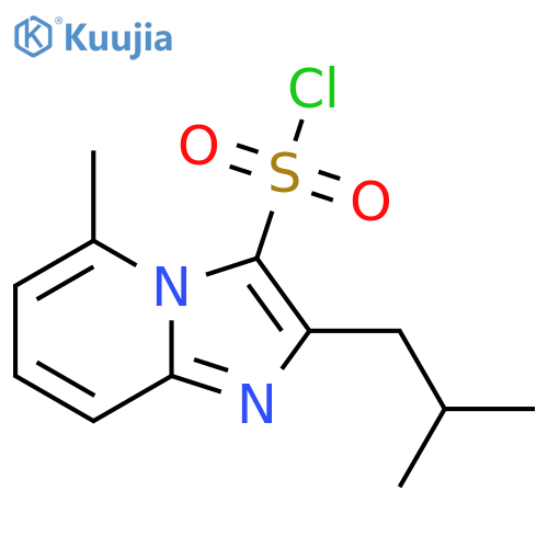 5-methyl-2-(2-methylpropyl)imidazo1,2-apyridine-3-sulfonyl chloride structure