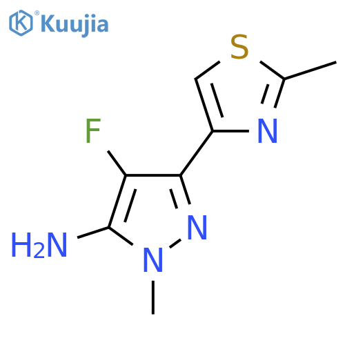 4-fluoro-1-methyl-3-(2-methyl-1,3-thiazol-4-yl)-1H-pyrazol-5-amine structure
