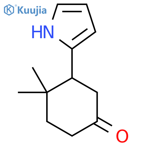 4,4-dimethyl-3-(1H-pyrrol-2-yl)cyclohexan-1-one structure