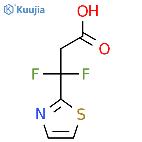3,3-difluoro-3-(1,3-thiazol-2-yl)propanoic acid structure
