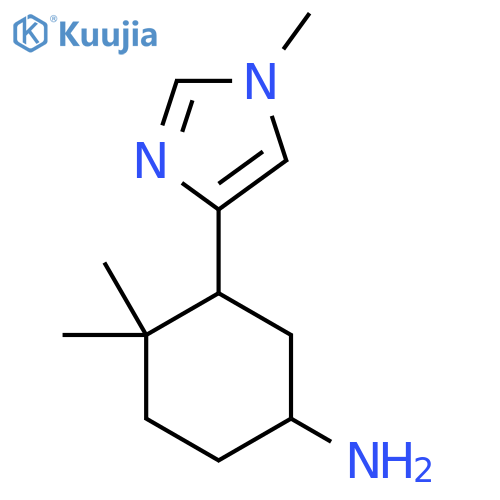 4,4-dimethyl-3-(1-methyl-1H-imidazol-4-yl)cyclohexan-1-amine structure