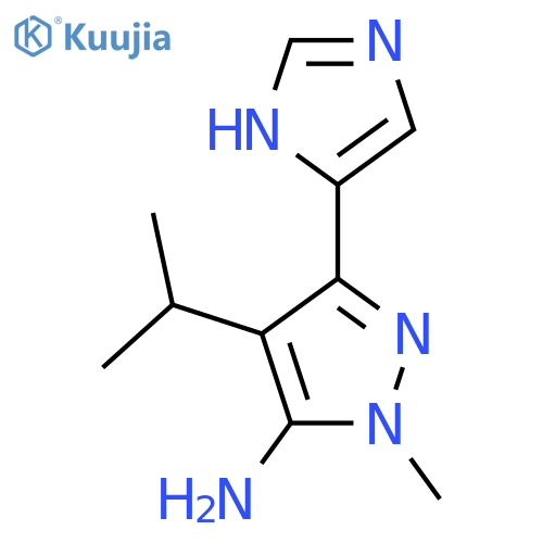 3-(1H-imidazol-5-yl)-1-methyl-4-(propan-2-yl)-1H-pyrazol-5-amine structure