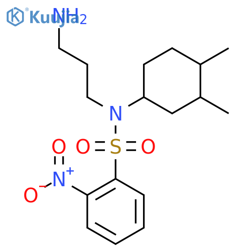 N-(3-aminopropyl)-N-(3,4-dimethylcyclohexyl)-2-nitrobenzene-1-sulfonamide structure