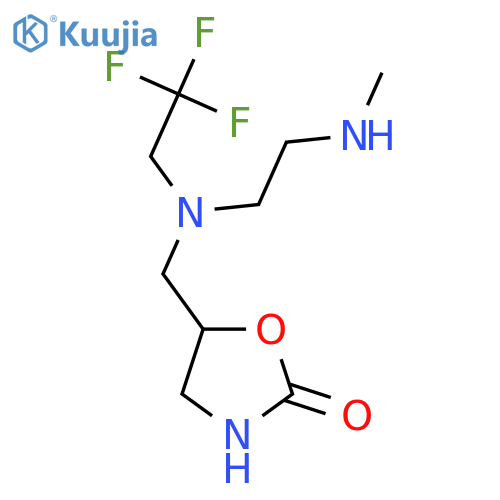 5-({2-(methylamino)ethyl(2,2,2-trifluoroethyl)amino}methyl)-1,3-oxazolidin-2-one structure
