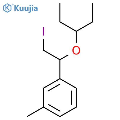 1-2-iodo-1-(pentan-3-yloxy)ethyl-3-methylbenzene structure