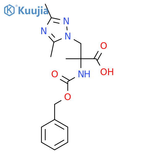 2-{(benzyloxy)carbonylamino}-3-(dimethyl-1H-1,2,4-triazol-1-yl)-2-methylpropanoic acid structure