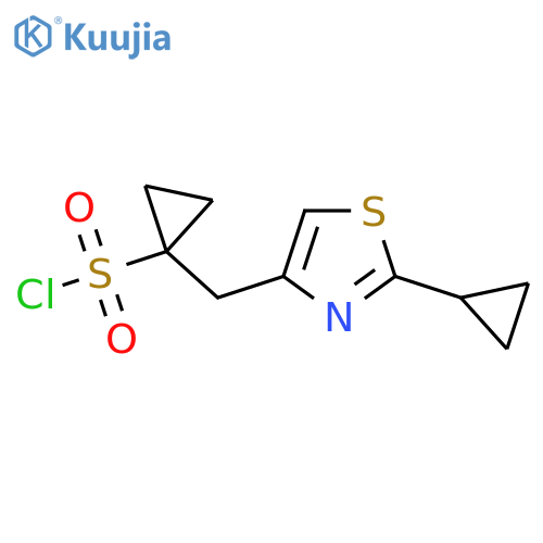 1-(2-cyclopropyl-1,3-thiazol-4-yl)methylcyclopropane-1-sulfonyl chloride structure