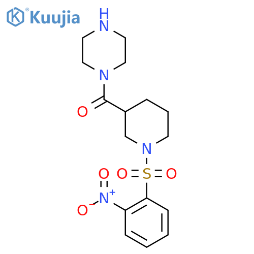 1-[1-(2-Nitrobenzenesulfonyl)piperidine-3-carbonyl]piperazine structure