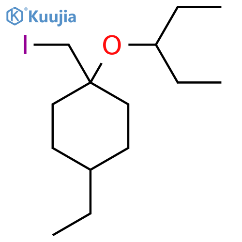 4-ethyl-1-(iodomethyl)-1-(pentan-3-yloxy)cyclohexane structure