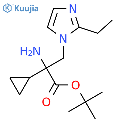 tert-butyl 2-amino-2-cyclopropyl-3-(2-ethyl-1H-imidazol-1-yl)propanoate structure