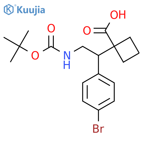1-1-(4-bromophenyl)-2-{(tert-butoxy)carbonylamino}ethylcyclobutane-1-carboxylic acid structure