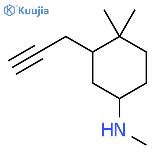 N,4,4-trimethyl-3-(prop-2-yn-1-yl)cyclohexan-1-amine structure