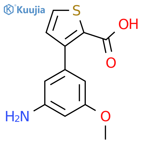 3-(3-amino-5-methoxyphenyl)thiophene-2-carboxylic acid structure