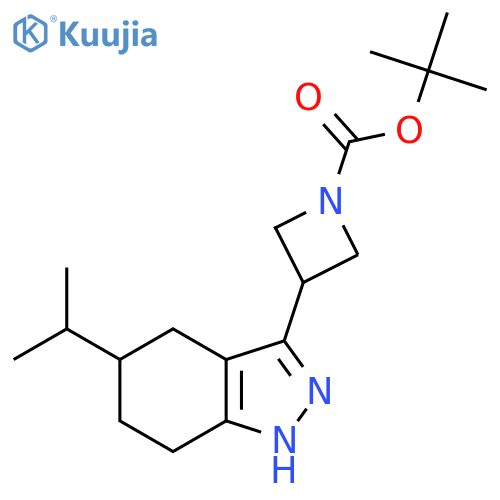 tert-butyl 3-[5-(propan-2-yl)-4,5,6,7-tetrahydro-1H-indazol-3-yl]azetidine-1-carboxylate structure