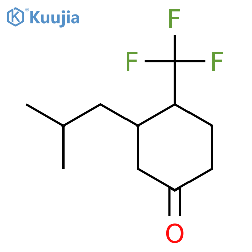 3-(2-Methylpropyl)-4-(trifluoromethyl)cyclohexan-1-one structure