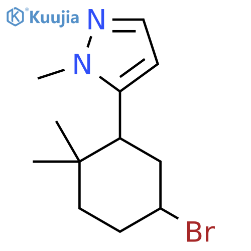 5-(5-bromo-2,2-dimethylcyclohexyl)-1-methyl-1H-pyrazole structure