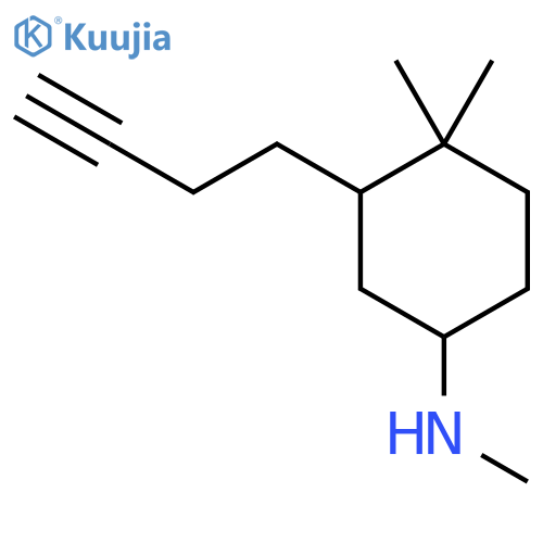 3-(but-3-yn-1-yl)-N,4,4-trimethylcyclohexan-1-amine structure