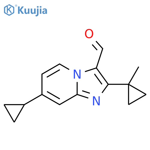 7-cyclopropyl-2-(1-methylcyclopropyl)imidazo1,2-apyridine-3-carbaldehyde structure