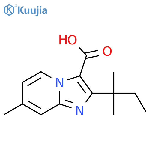7-methyl-2-(2-methylbutan-2-yl)imidazo1,2-apyridine-3-carboxylic acid structure