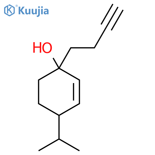 1-(But-3-yn-1-yl)-4-(propan-2-yl)cyclohex-2-en-1-ol structure