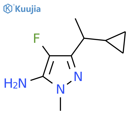 3-(1-cyclopropylethyl)-4-fluoro-1-methyl-1H-pyrazol-5-amine structure