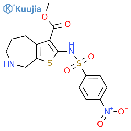 methyl 2-(4-nitrobenzenesulfonamido)-4H,5H,6H,7H,8H-thieno[2,3-c]azepine-3-carboxylate structure