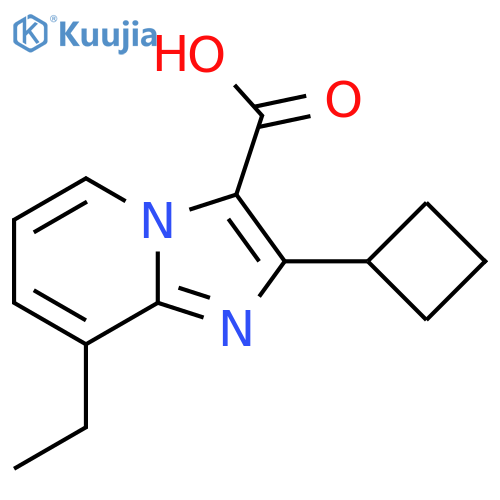 2-cyclobutyl-8-ethylimidazo1,2-apyridine-3-carboxylic acid structure