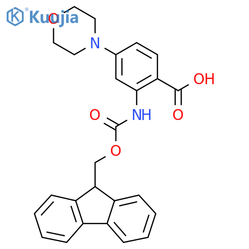 2-({[(9H-fluoren-9-yl)methoxy]carbonyl}amino)-4-(morpholin-4-yl)benzoic acid structure