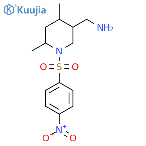1-[4,6-Dimethyl-1-(4-nitrobenzenesulfonyl)piperidin-3-yl]methanamine structure