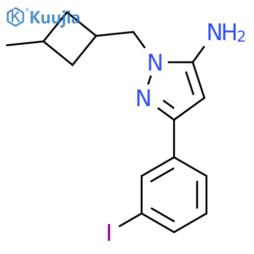 3-(3-iodophenyl)-1-(3-methylcyclobutyl)methyl-1H-pyrazol-5-amine structure