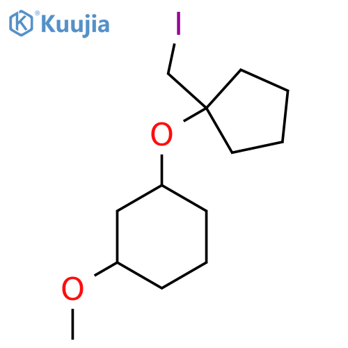 1-{1-(iodomethyl)cyclopentyloxy}-3-methoxycyclohexane structure