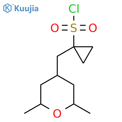 1-(2,6-dimethyloxan-4-yl)methylcyclopropane-1-sulfonyl chloride structure